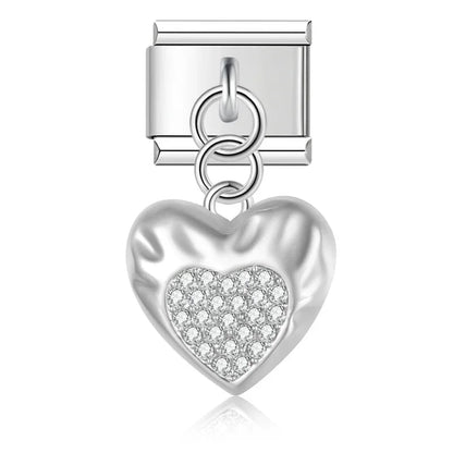 Charm Colgante Corazón (con Brillos) - Italian Charms