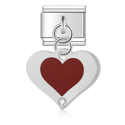 Charm Colgante corazón (Rojo) - Italian Charms