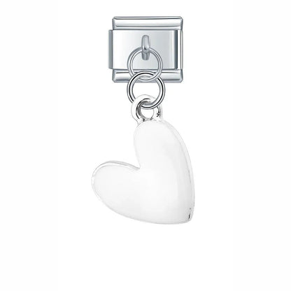 Charm Colgante Corazón (Blanco) - Italian Charms