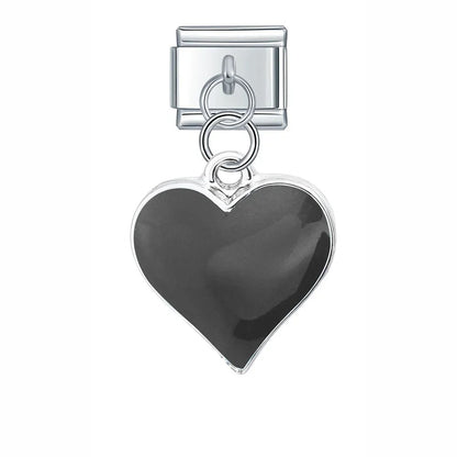 Charm Colgante Corazón negro (Grande) - Italian Charms