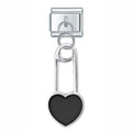 Charm Pendentif Cœur Noir (Épingle à Nourrice)