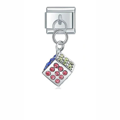 Charm Colgante Dado Colorido - Italian Charms