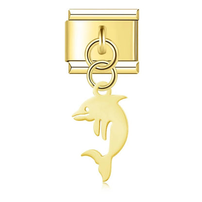 Charm Colgante Delfin (Dorado) - Italian Charms