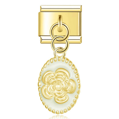 Charm Colgante Flor Dorado - Italian Charms