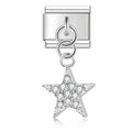 Charm Anhänger Silberner Stern (Anhänger mit Glitzersteinen)
