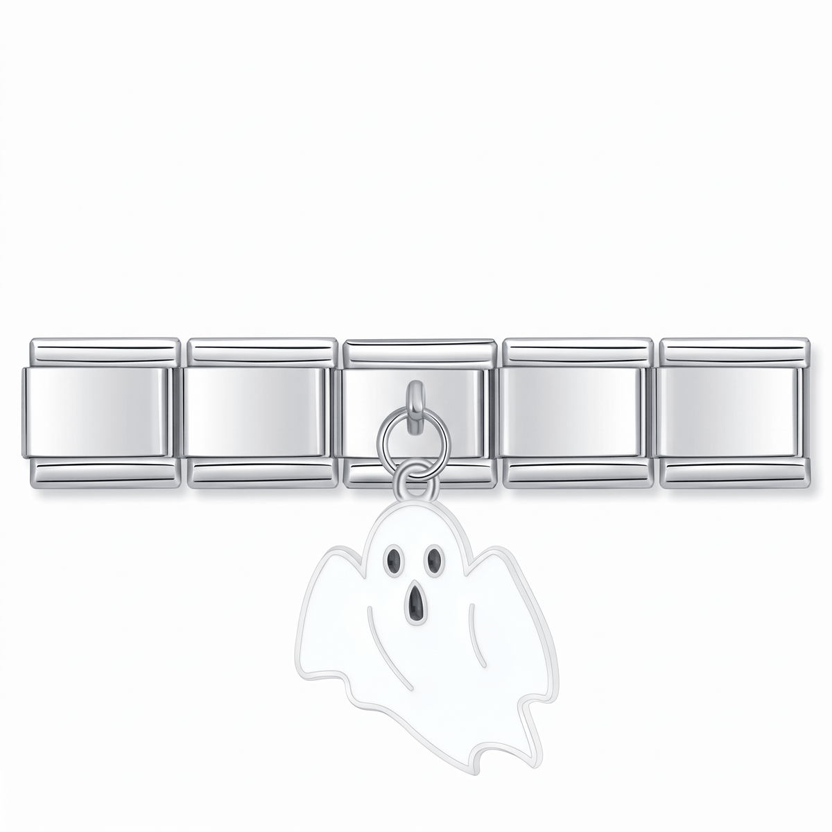 Charm Colgante Fantasma Blanco en pulsera italiana de eslabones