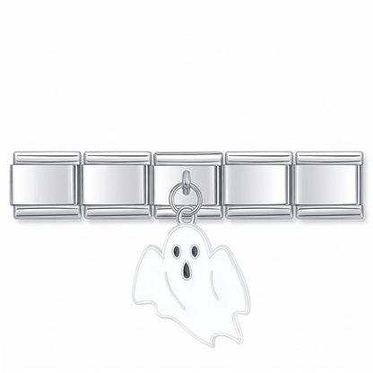 Charm Colgante Fantasma Blanco en pulsera italiana de eslabones