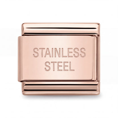 Reverso del Charm Colgante flor (Oro Rosa) de acero inoxidable