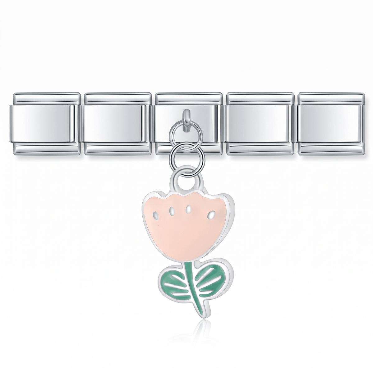 Charm Colgante flor (Tulipán) en pulsera italiana de eslabones
