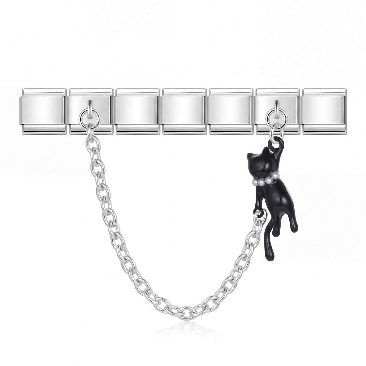Charm Colgante Gatito en pulsera italiana de eslabones