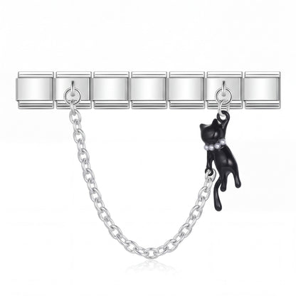 Charm Colgante Gatito en pulsera italiana de eslabones