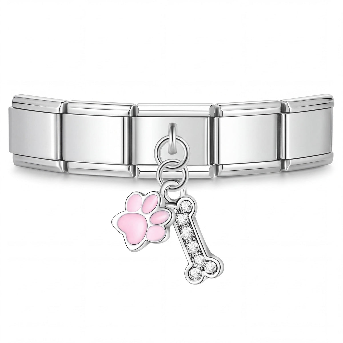 Charm Colgante Huella perrito en pulsera italiana de eslabones