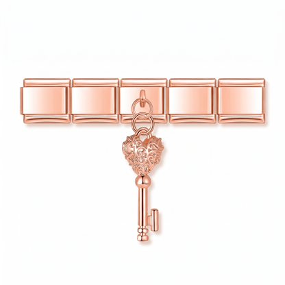 Charm Colgante Llave en pulsera italiana de eslabones