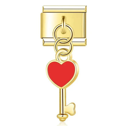Charm Colgante Llave corazón - Italian Charms
