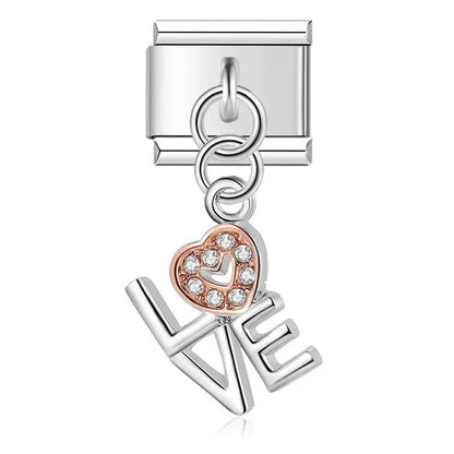 Charm colgante LOVE (Letras con Corazón) - Italian Charms