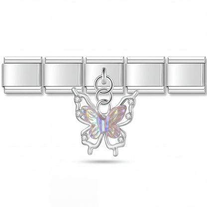 Charm Colgante Mariposa (Grande) en pulsera italiana de eslabones