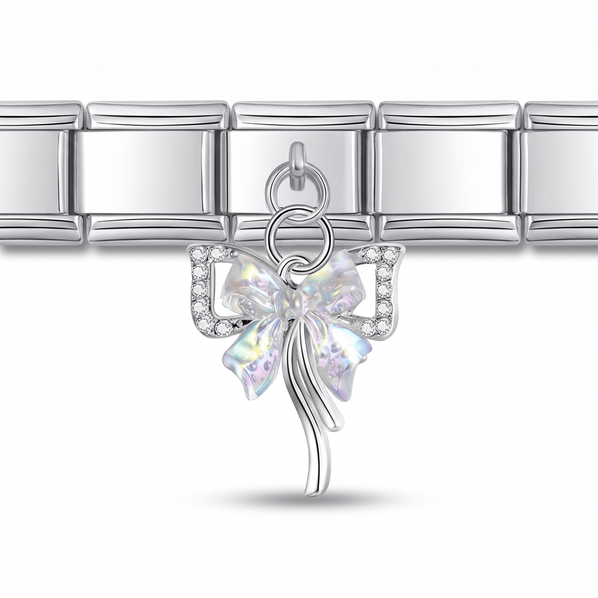 Charm Colgante moño en pulsera italiana de eslabones