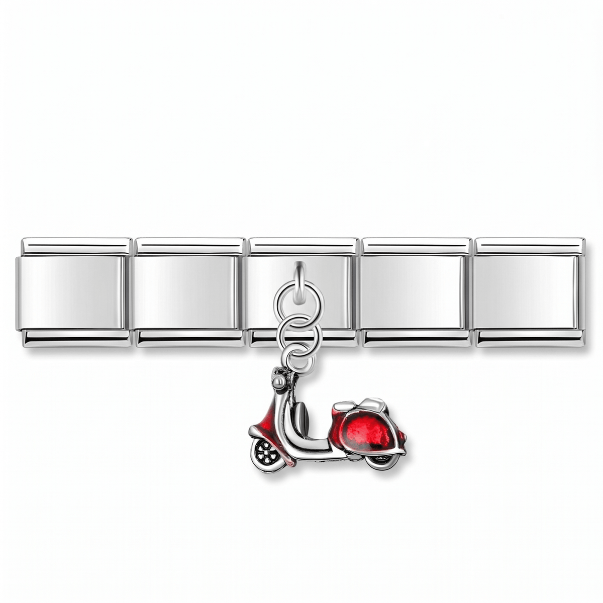 Charm Colgante Moto en pulsera italiana de eslabones