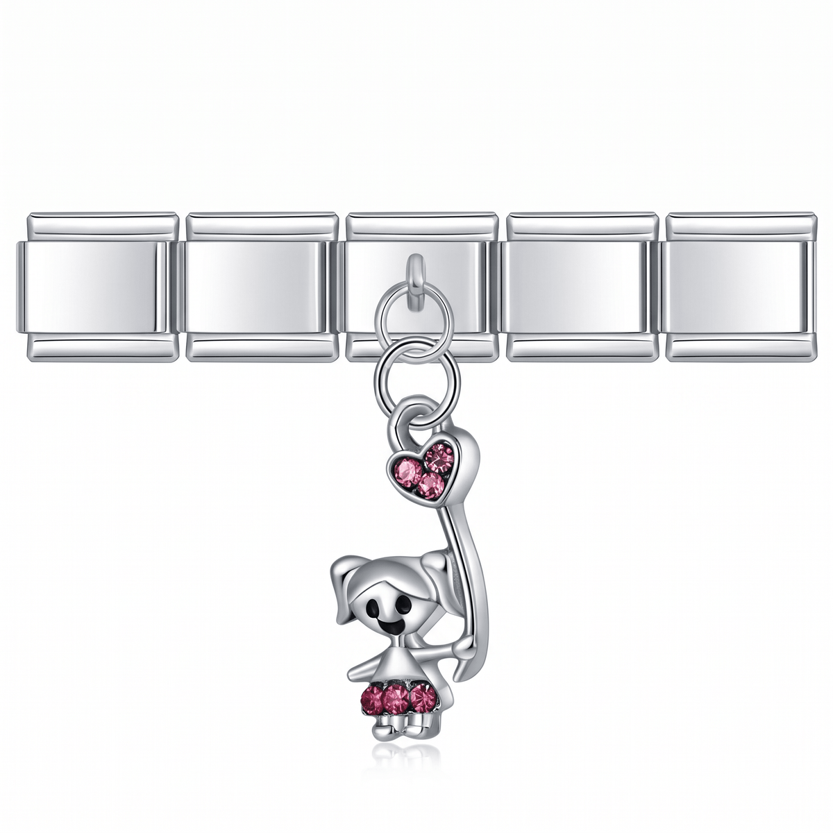 Charm Colgante Niña en pulsera italiana de eslabones
