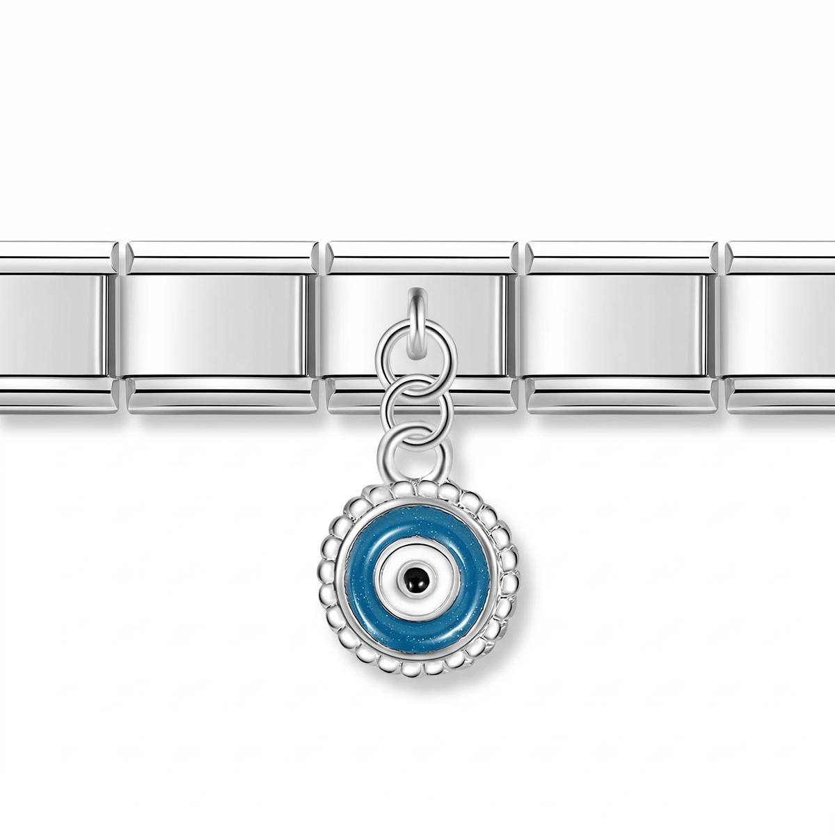 Charm Colgante Ojo en pulsera italiana de eslabones