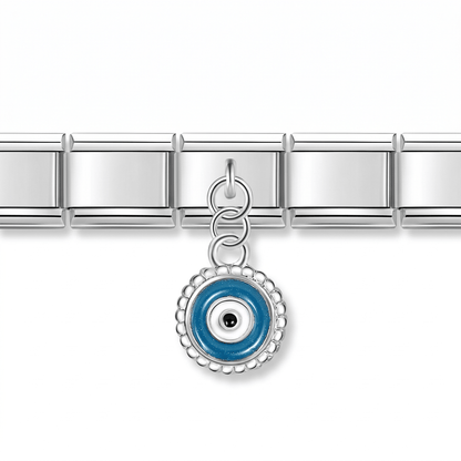 Charm Colgante Ojo en pulsera italiana de eslabones