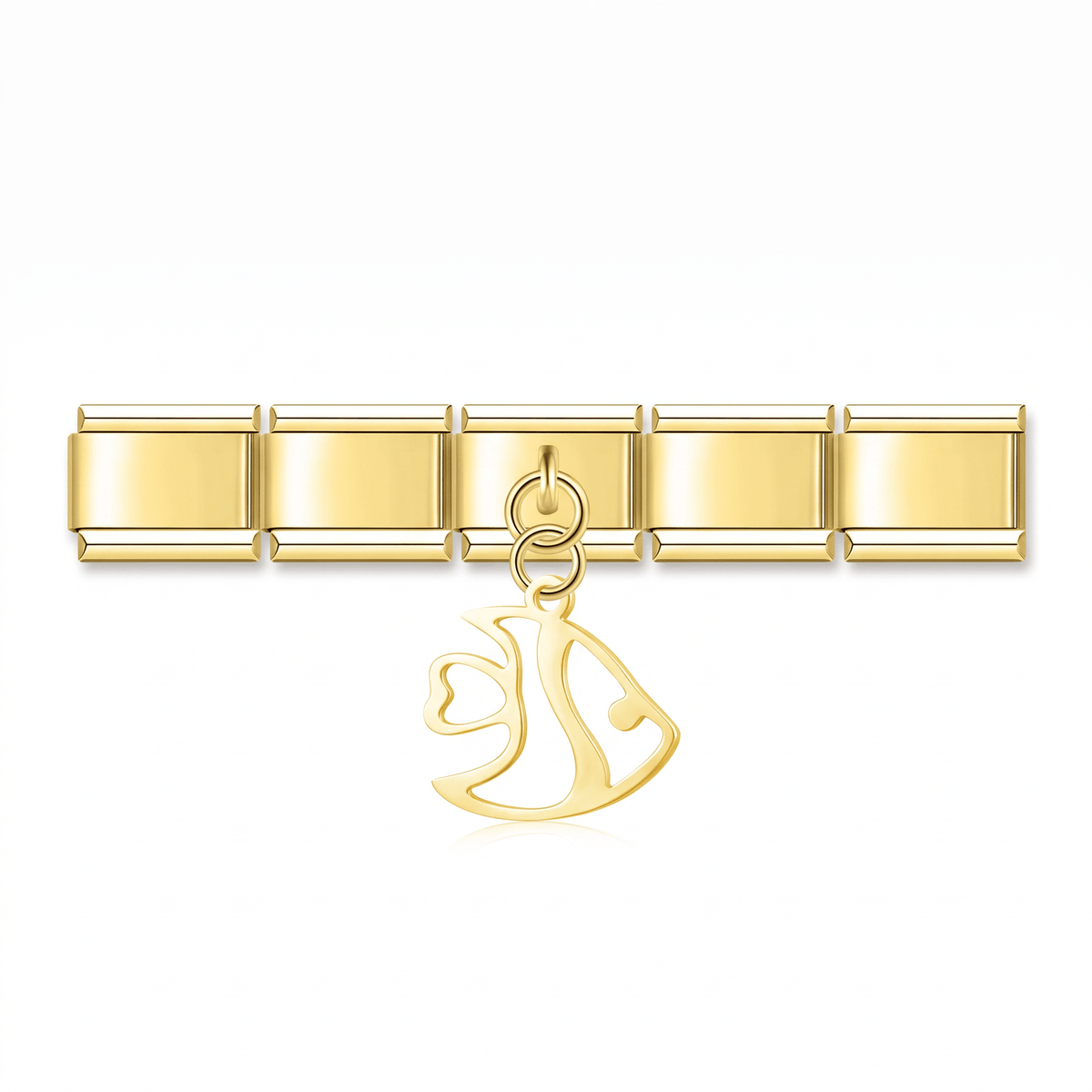 Charm Colgante Pez Mar en pulsera italiana de eslabones
