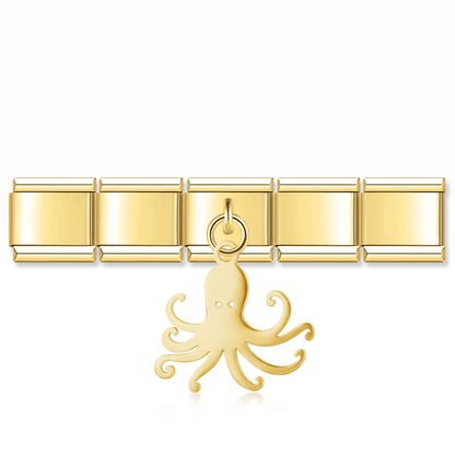 Charm Colgante pulpo Mar en pulsera italiana de eslabones
