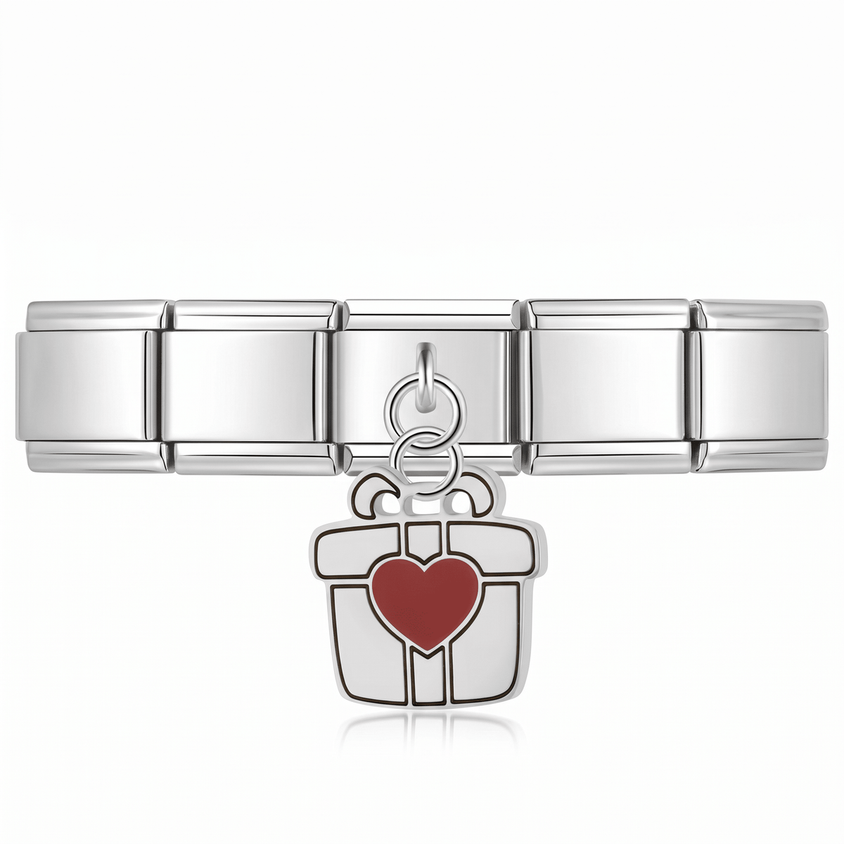 Charm Colgante Regalo (Plateado) en pulsera italiana de eslabones