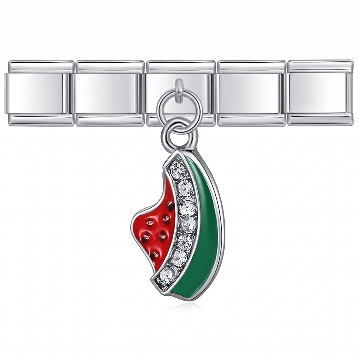 Charm Colgante sandia en pulsera italiana de eslabones
