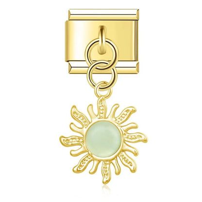 Charm Colgante Sol Verde - Italian Charms