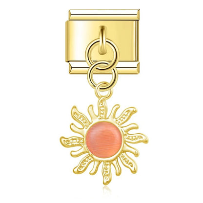 Charm Colgante sol naranja (Dorado) - Italian Charms