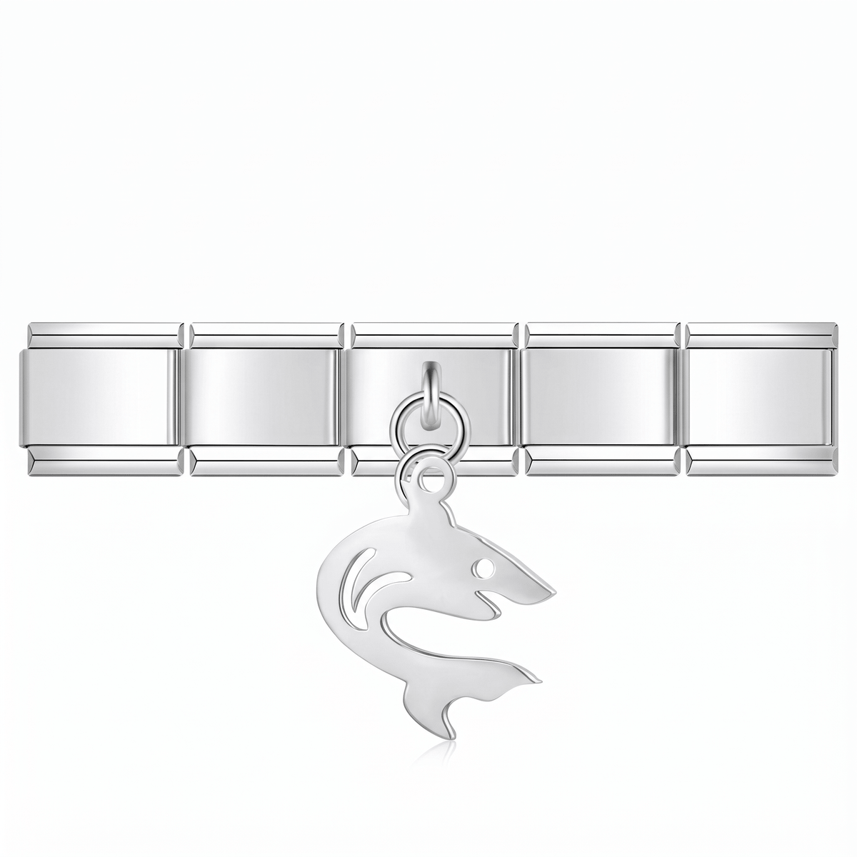 Charm Colgante Tiburon Mar en pulsera italiana de eslabones