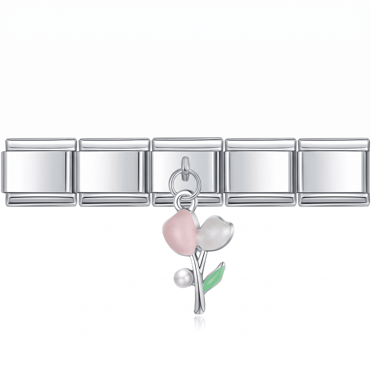 Charm Colgante tulipan en pulsera italiana de eslabones