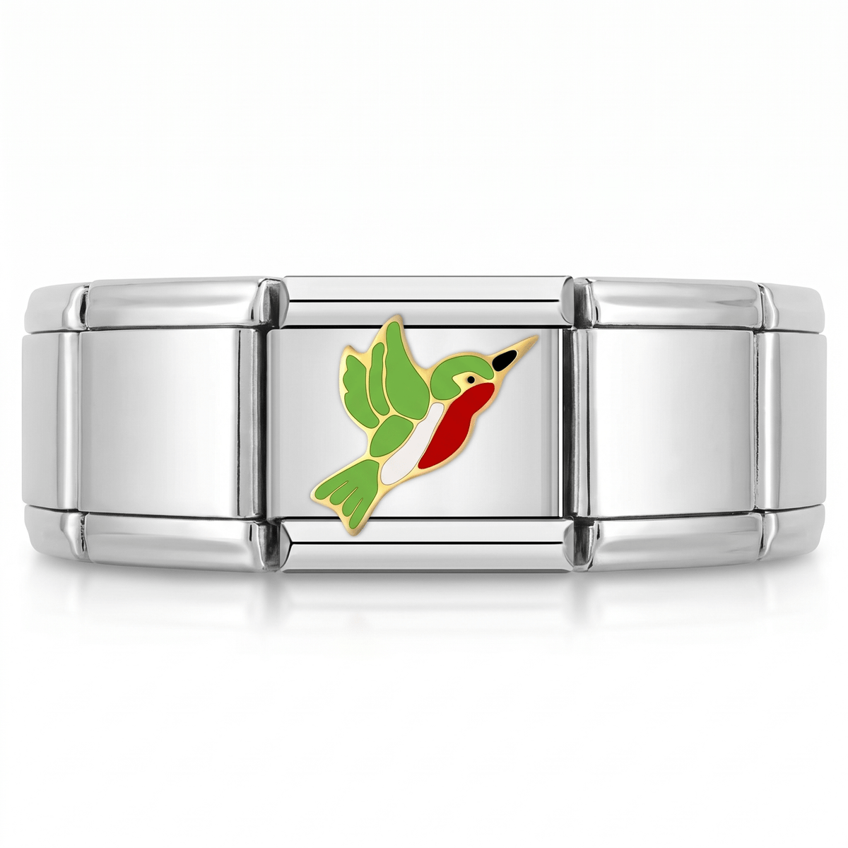 Charm Colibri en pulsera italiana de eslabones