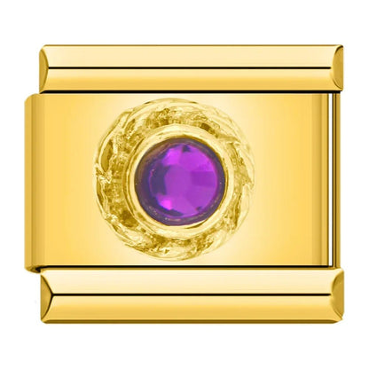 Charm con piedra púrpura - Italian Charms