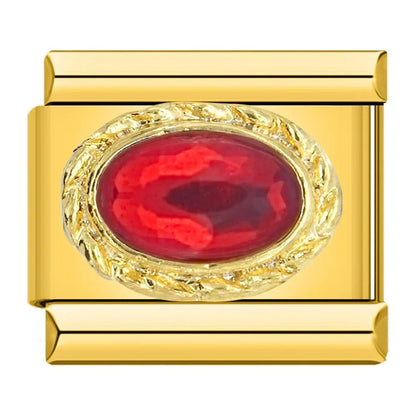 Charm con piedra roja - Italian Charms