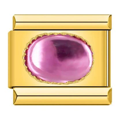 Charm con piedra rosa - Italian Charms