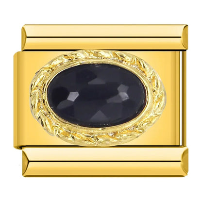 Charm con una piedra negra - Italian Charms