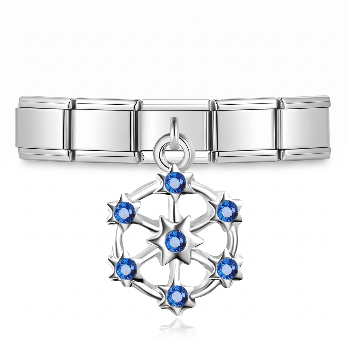 Charm Constelación Azul en pulsera italiana de eslabones