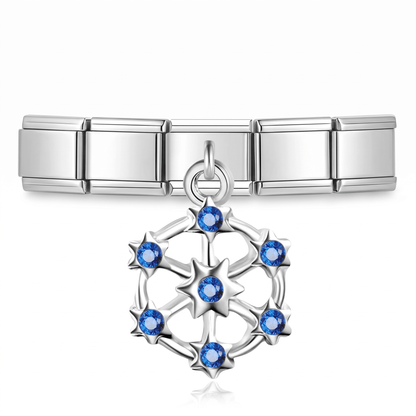 Charm Constelación Azul en pulsera italiana de eslabones