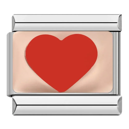 Charm Corazón (Fondo Rosa) - Italian Charms