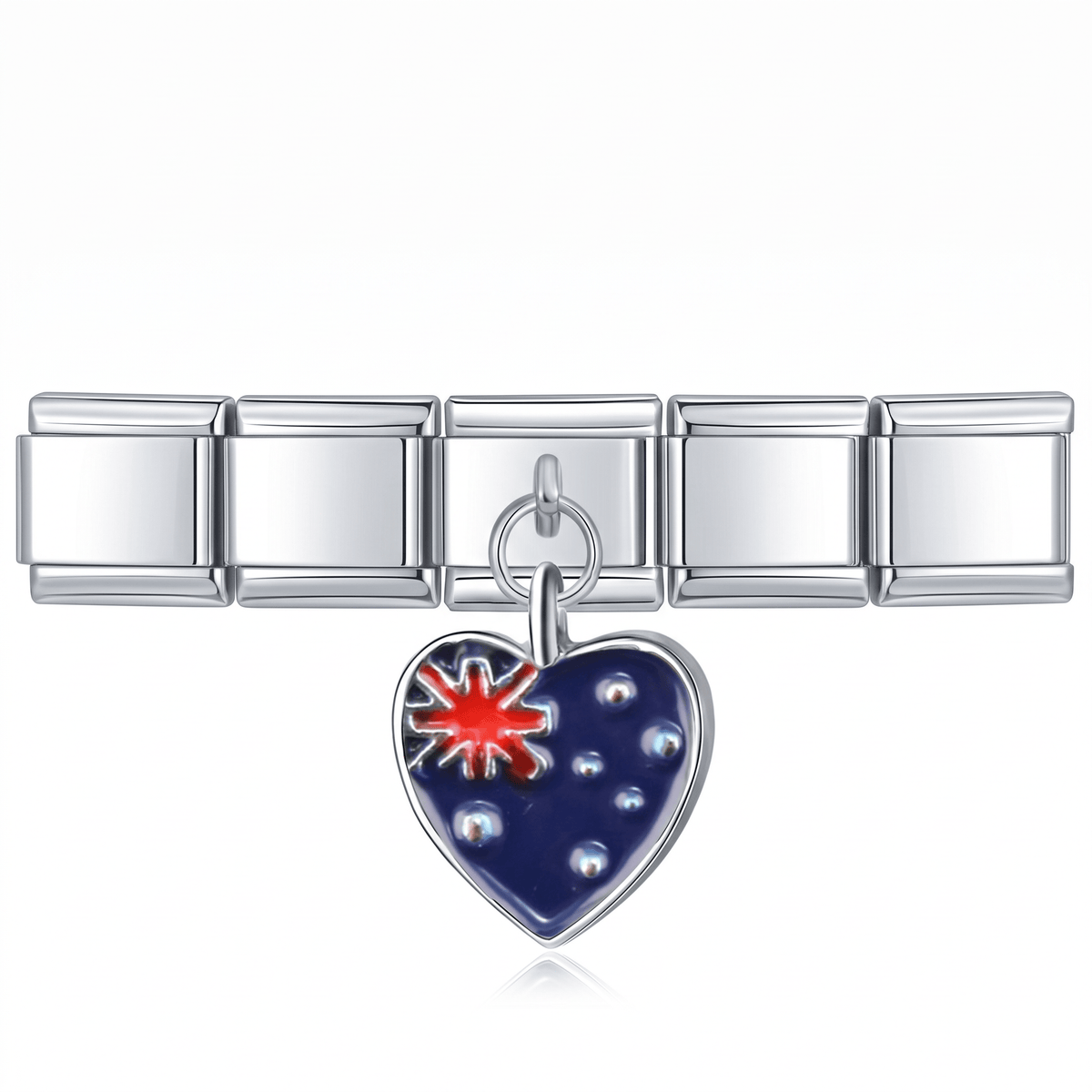 Charm Corazón Australia en pulsera italiana de eslabones