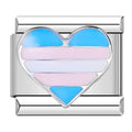 Charm Corazón Azul Rosa