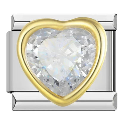 Charm Corazon brillante (Blanco) - Italian Charms