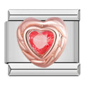 Charm Cœur Pailleté (Rouge, Or Rose)