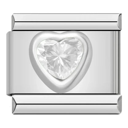 Charm Corazon Brillo (Transparente) - Italian Charms