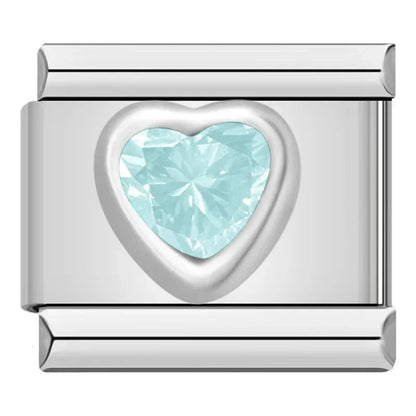 Charm Corazon Brillo Azul - Italian Charms