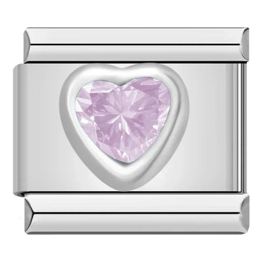Charm Corazon Brillo Morado - Italian Charms