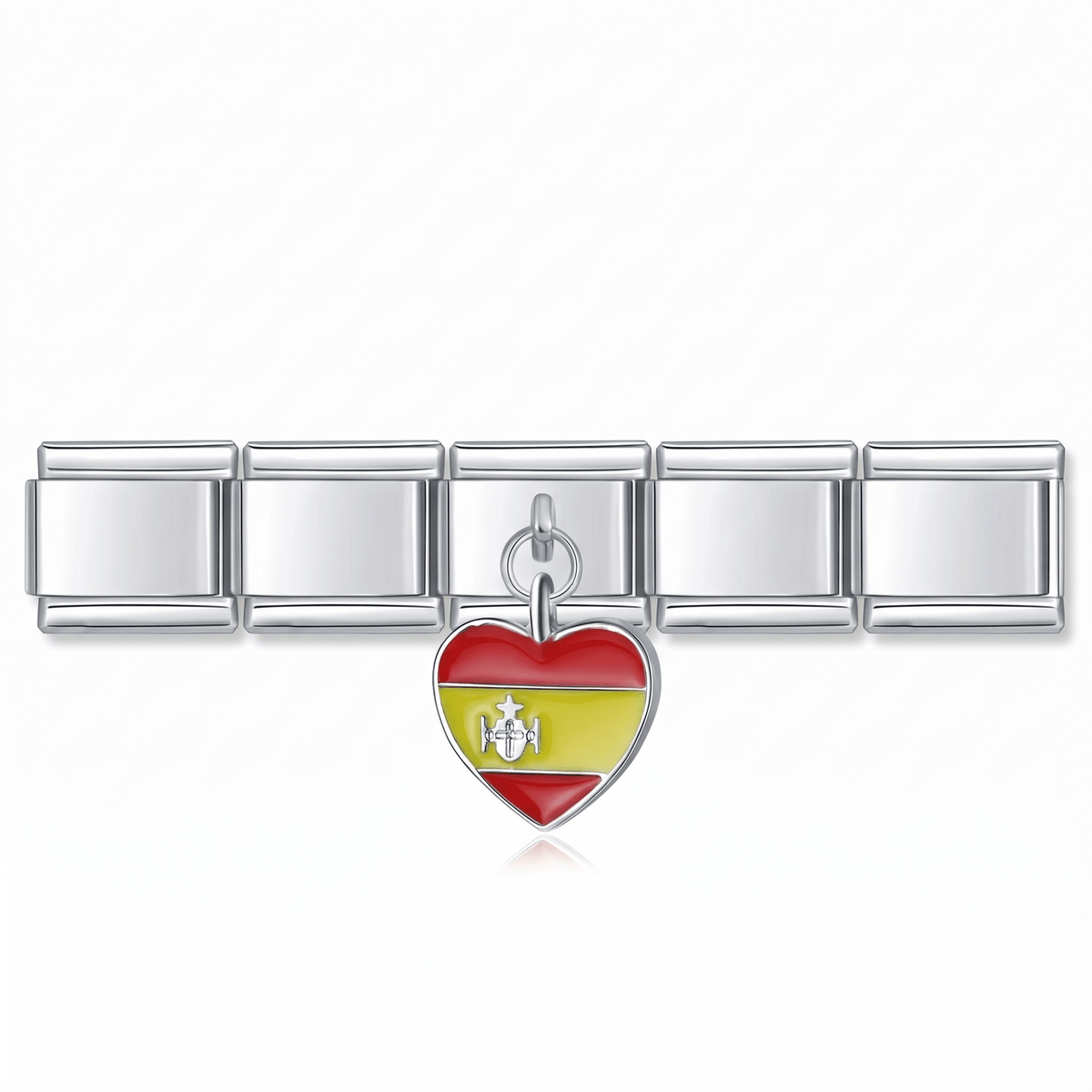 Charm Corazón España en pulsera italiana de eslabones
