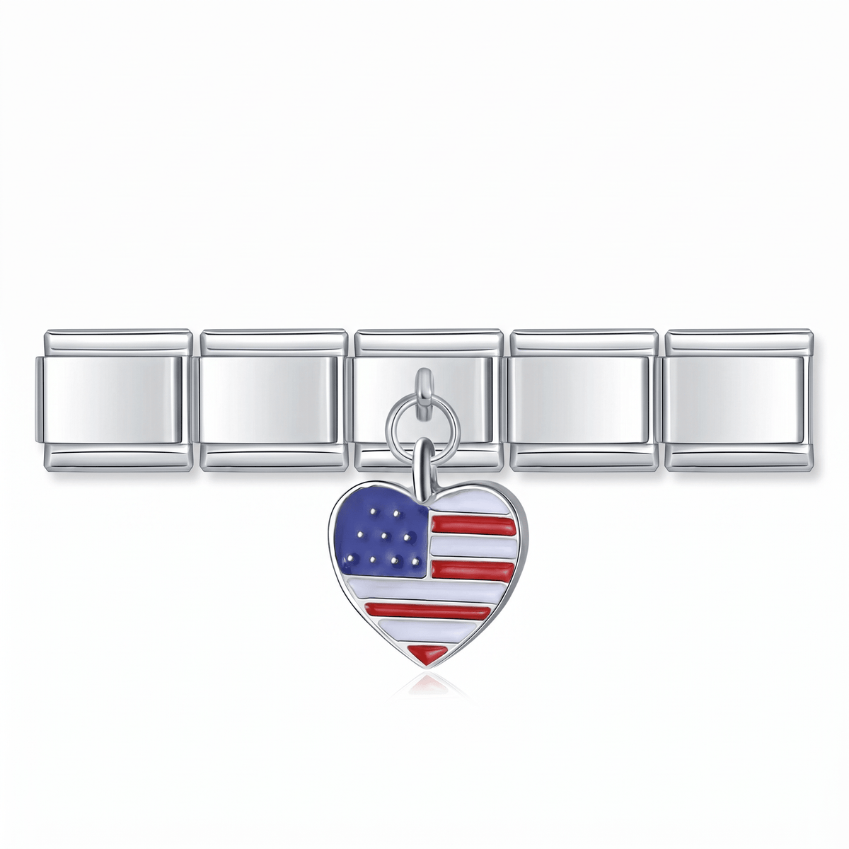 Charm Corazón Estados Unidos en pulsera italiana de eslabones